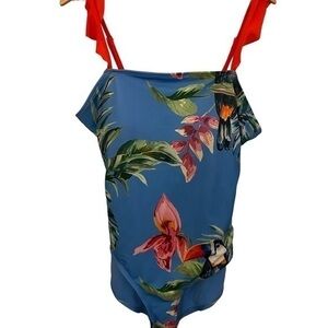Women’s outdoor oasis one piece swimsuit Toucan Bouquet size xxl NEW